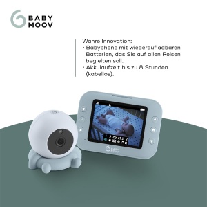 Babyphone cu camera Babymoov YOO ROLL - 10 ore autonomie, display 3,5 inch, noapte - Img 3