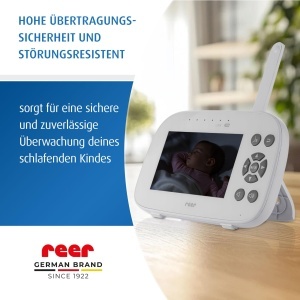 Babyphone Reer BabyCam XL Move cu Camera, 4,3 inch, 300 m, AlbGri - Img 2