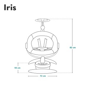Balansoar electric LIONELO Iris 360 rotativ, pentru bebelusi pana la 9 kg - Img 9