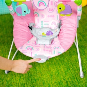 Balansoar pentru bebelusi Bright Starts Pink Paradise, 0-6 luni, vibrare, roz - Img 7