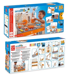 Banc de lucru Hape Junior Inventor, 79 piese, pentru experimente fizice, 4 ani - Img 3