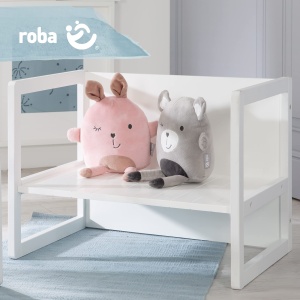 Banca pentru copii roba B005E7MM, 2 inaltimi, MDF alb, stil rustic - Img 9