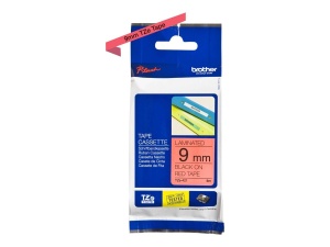 Banda adeziva Brother TZe-421, 9 mm, negru pe rosu, 8 m