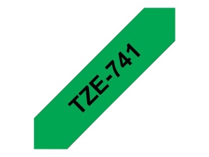 Banda de etichetare Brother TZe-741, 18 mm, 8 m, negru pe verde - Img 3