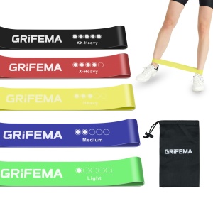 Banda elastica GRIFEMA GAK5001, set 5 benzi, 5-40 Ibs, latex, portabile
