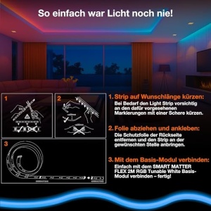 Banda LED inteligenta LEDVANCE SMART MATTER FLEX, extensibila, 1M, RGB si alb reglabil - Img 4