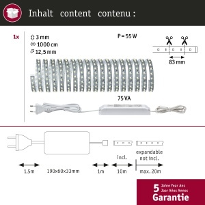 Banda LED Paulmann Function MaxLED 500, 10m, 33W, Culoare Argintie - Img 5