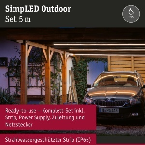 Banda LED Paulmann SimpLED 5m Alb Cald, IP65, Montaj Usor - Img 2