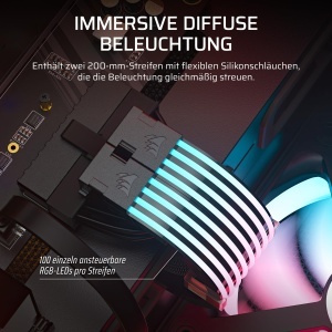 Banda LED RGB Corsair iCUE ARGB PSU 2x 200mm, 100 LED-uri, Negru - Img 3
