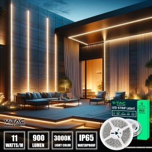 Banda LED V-TAC pentru Exterior, 5m, 12W, IP65, Lumina Calda 3000K - Img 2