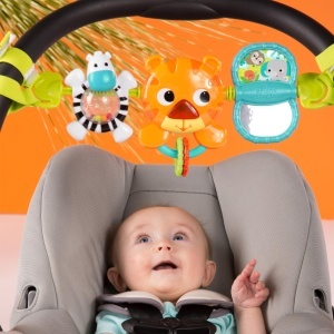 Bara de joaca pentru carucior Bright Starts Tiger, cu lumini, 4 melodii si oglinzi - Img 6