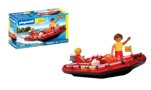 Barca de salvare PLAYMOBIL My Life 72280 cu motor si accesorii pentru copii