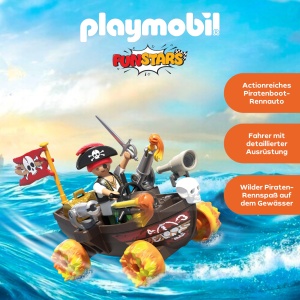 Barca Piratilor PLAYMOBIL Fun Stars 71717 cu 2 Cannoni si Figurina Pirat - Img 3