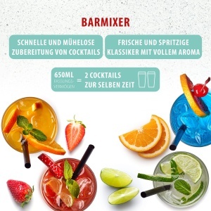 Barmani si spumante de lapte Clatronicr Aparat de smoothie Recipient din otel inoxidabil de 650 ml suport practic pentru pahare Blender 2 setari de vi - Img 6