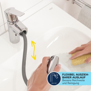 Baterie baie GROHE Start 24205003 crom economisire apa cu scurgere Pop-Up - Img 7