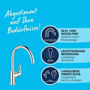 Baterie bucatarie GROHE Start Flow 31555001 crom rotatie 360deg montaj rapid - Img 4