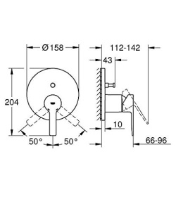 Baterie de cada Grohe Lineare 24064001 Crom Montaj Rapido SmartBox - Img 3