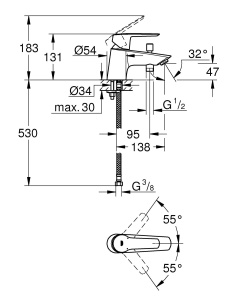 Baterie Grohe Start 232292432 pentru baie negru mat economisire apa - Img 2