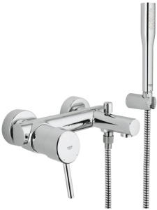 Baterie pentru cada GROHE Concetto, crom, cu dus si sistem de economisire a apei