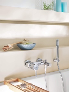 Baterie pentru cada GROHE Concetto, crom, cu sistem de automatizare si protectie impotriva refluxului - Img 3