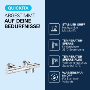 Baterie pentru cada GROHE Precision Get, crom, cu tehnologie de economisire a apei - Img 5