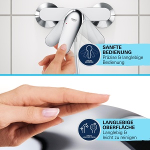 Baterie pentru cada GROHE Start, crom, cu maner metalic si umplere automata - Img 6