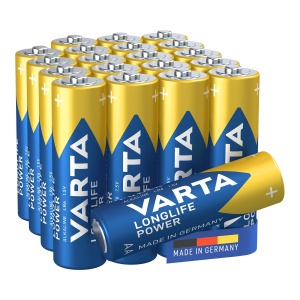 Baterii AA VARTA Longlife Power, 20 buc, Alkaline, 1.5V, pentru dispozitive cu consum ridicat