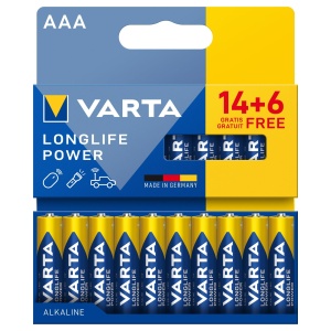 Baterii AAA VARTA Longlife Power, 20 bucati, Alkaline, 1.5V, pentru dispozitive cu consum mare - Img 2