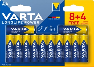Baterii Alkaline VARTA Longlife Power AA, 12 bucati, 1.5V, made in Germany - Img 2