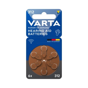 Baterii pentru aparate auditive VARTA 312, 60 buc, 1,45 V, durabilitate 4 ani - Img 2