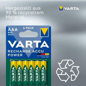 Baterii reincarcabile VARTA AAA, 800 mAh, set 6 bucati, tehnologie Ready To Use - Img 3