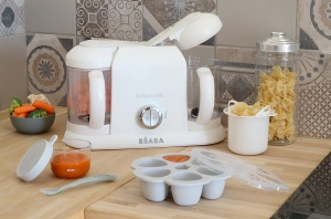 BEABA - Babycook Duo - Aparat de mancare pentru bebelusi 4 in 1 - Abur delicat - Gatire rapida cu abur in 15 minute - XXL Capacitate : 2x200 ml - Alb/Argintiu - Img 6