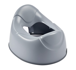 BEABA - Oala pentru bebelusi - Olita ergonomica pentru copii - Antiderapanta - Igienic - Usor de curatat - Insertie de toaleta cu manere - Fabricat in Franta - Gri - Img 2