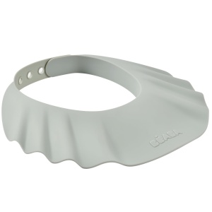BEABA, Palarie de dus pentru bebelusi, Casca de baie, Circumferinta capului reglabila, 5 pozitii, Protectie pentru ochi si urechi, Silicon moale si flexibil, Gri-verde