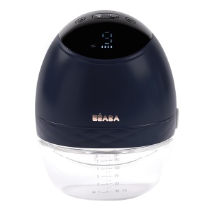 BEABA, Pompa de san electrica hands-free, Usoara, Compacta, 3 moduri, 9 niveluri, 0 valuri, Silentioasa, Capacitate mare 180mL, Temporizator, Functie memorie, 6 sedinte, Incarcator USB C, Albastru noapte