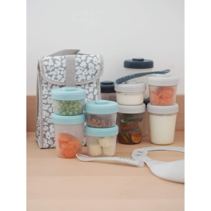 BEABA, Set de 6 recipiente de depozitare, clema, recipiente stivuibile, 100% etanse, congelare, lapte matern, 2 x 90 ml + 4 x 150 ml - Img 5