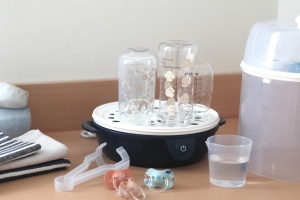 BEABA, Sterilizator de sticle 2 in 1, scalabil, electric cu abur, 2 in 1, 2 compartimente, pana la 8 sticle si accesorii, ultra rapid, temporizator, Steril'Express, albastru de noapte - Img 8