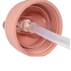 Beaba Strohhalmbecher 2 in 1 Babyflasche 300 ml Roz Manere Detasabile - Img 3