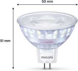 Bec LED Philips GU5.3, 50W, 621 lm, lumina calda, dimabil, alb - Img 3