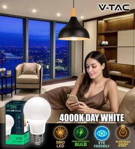 Bec LED V-TAC E27, 8.5W, 806 Lumen, Lumina Neutra 4000K, Set 10 Bucati - Img 4