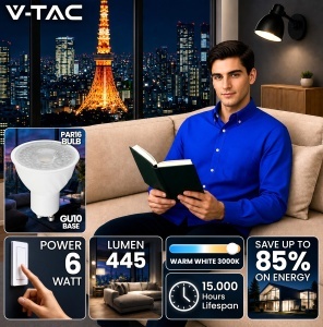 Bec LED V-TAC GU10 6W, 445 Lumen, 3000K, 10 bucati - Img 3