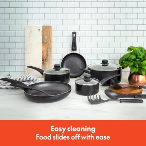 BELLA 17434 Set de ustensile de bucatarie din 12 piese pentru coacere si depozitare, acoperire antiaderenta din aluminiu, negru - Img 6