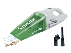 BEPER 50.401 Aspirator de mana mic si practic Fara fir cu filtru Hepa pentru masina sau uz casnic, Material: Metal, alb/verde, 75 W - Img 1