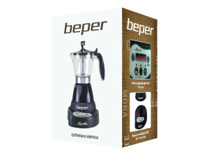 BEPER BC.041N Aparat de cafea electric Lucilla - Espressor pentru 3 cesti cu cronometru programabil cu pana la 24 de ore in avans - Cafea fierbinte pentru 30 de minute, negru - Img 9