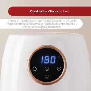 BERGNER in mod natural AirFryer 2 L Freidora de Aire 1000 W Temperatura desde 80-200oC Temporizador con Alarma Cesta Extraible con Antiadherente Culoa - Img 3