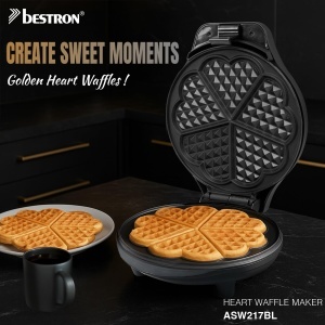 Bestron ASW217BL Aparat pentru Wafe in Forma de Inima 700W Negru Mat - Img 2