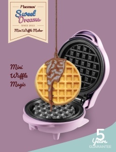 Bestron Mini Waffeleisen AMW500L Lila Mat Antiaderent Design Retro - Img 2