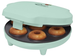 Bestron Producator de gogosi in design retro, Mini aparat de gogosi pentru 7 gogosi mici, incl. cos suspendat si acoperire antiaderenta, 700 wati, culoare: menta - Img 1