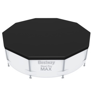 Bestway PVC Abdeckplane O 305 cm Negru Protectie pentru Piscina