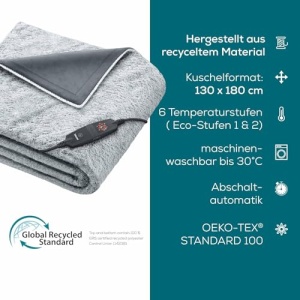 Beurer HD 75 Nordic Grey Heizdecke 180x130 cm Material Recycled 6 Temperaturi - Img 10